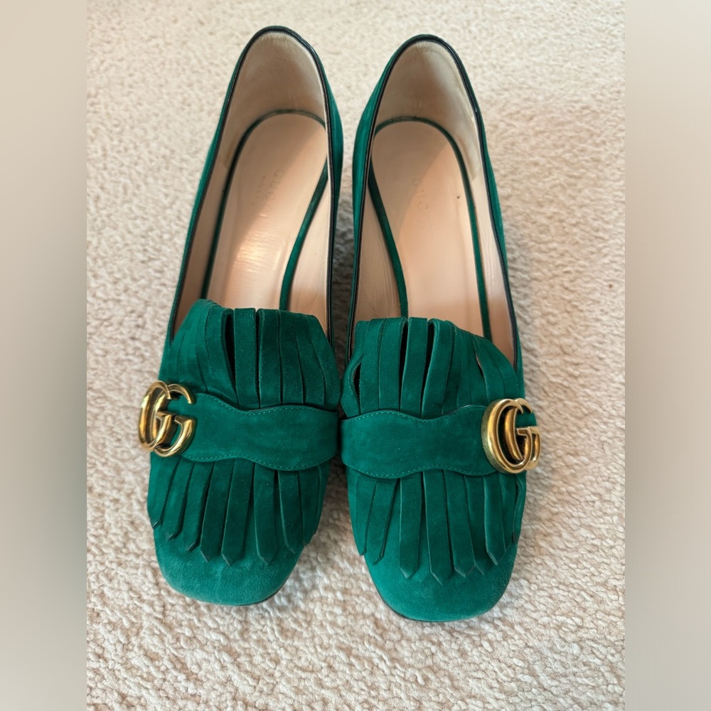 Gucci Marmont GG Suede Loafers